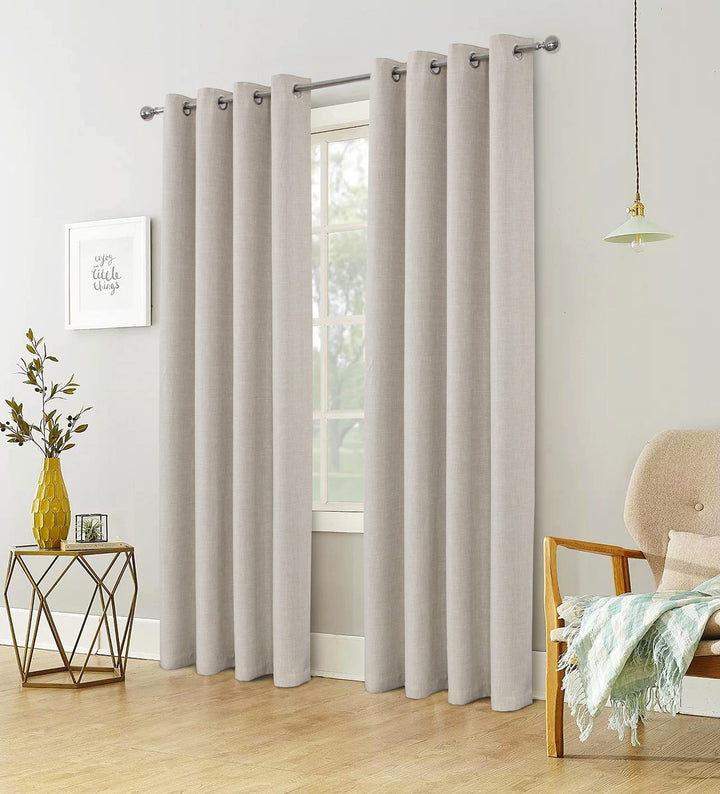 always4u Vorhang Blickdicht 100% mit Ösen, Elegente Gardinen Wohnzimmer Modern Abdunkelnde Vorhänge
