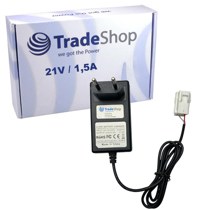 Trade-Shop 20V Li-Ion Ladegerät Netzteil kompatibel mit Worx Landroid S500i 2018, S700i 2018, WR104S