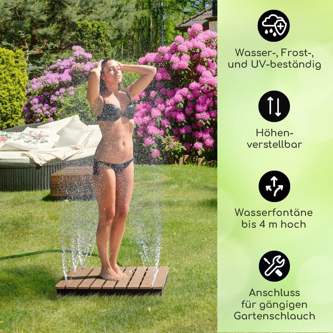 blumfeldt Cool Breeze - Gartendusche, Campingdusche, WPC, Aluminium, Holzoptik, Tragegriff, Gartendu