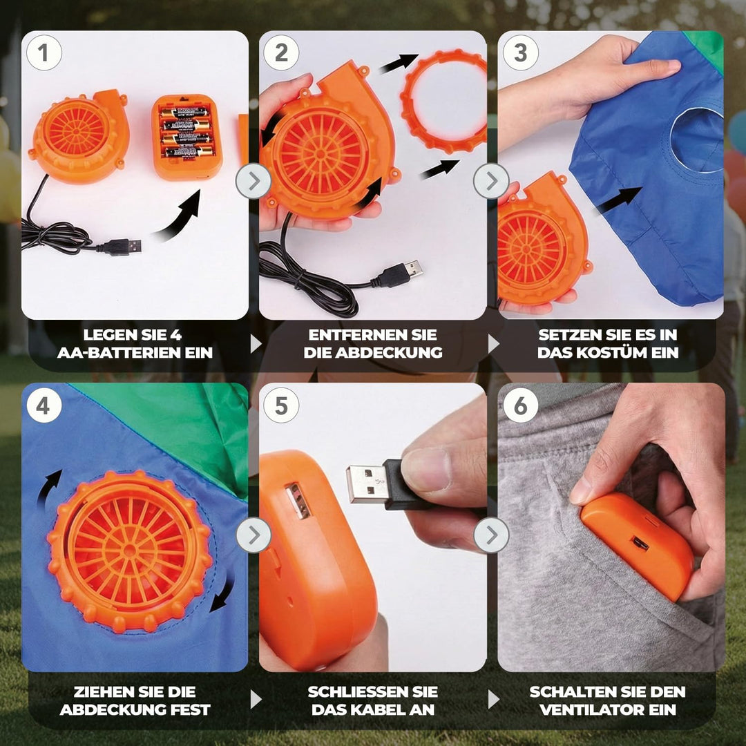 AirSuit® Aufblasbares Kostüm Kuhe | Ausgefallenes Auflbaskostüm | Premium Qualität | Grösse Erwachse