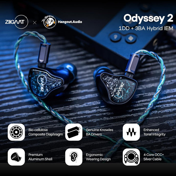 LINSOUL ZiiGaat x Hangout. Audio: Odyssey 2 In Ear Monitor,1DD + 3BA Hybrid HiFi kabelgebundene Ohrh
