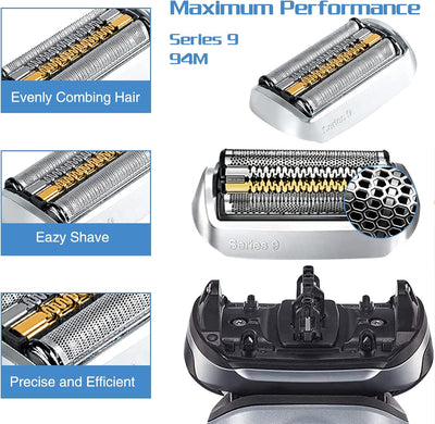 Scherkopf für Braun Series 9/9 Pro,9/9 Pro Ersatzkopf 94m für Elektrorasierer für Braun 9/9 Pro Ersa
