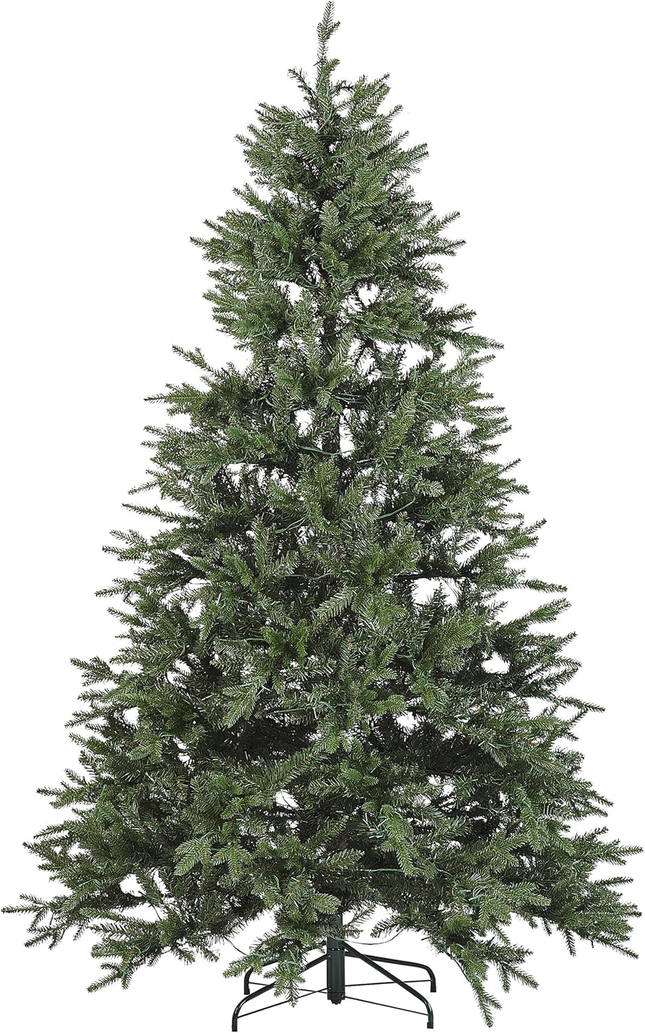 Künstlicher Weihnachtsbaum grün 210 cm mit LED Beleuchtung Lichterkette Fiddle