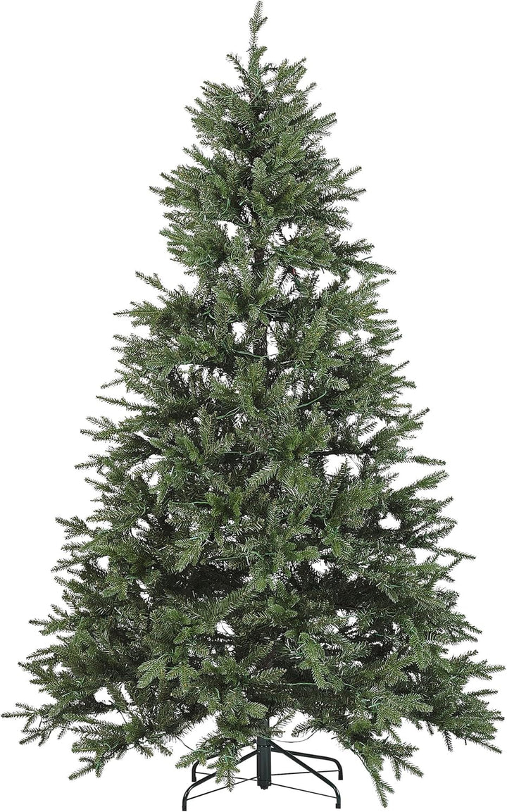 Künstlicher Weihnachtsbaum grün 210 cm mit LED Beleuchtung Lichterkette Fiddle