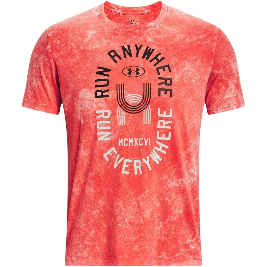 Under Armour Herren Run Everywhere T-Shirt Laufbekleidung Laufshirt Koralle - L