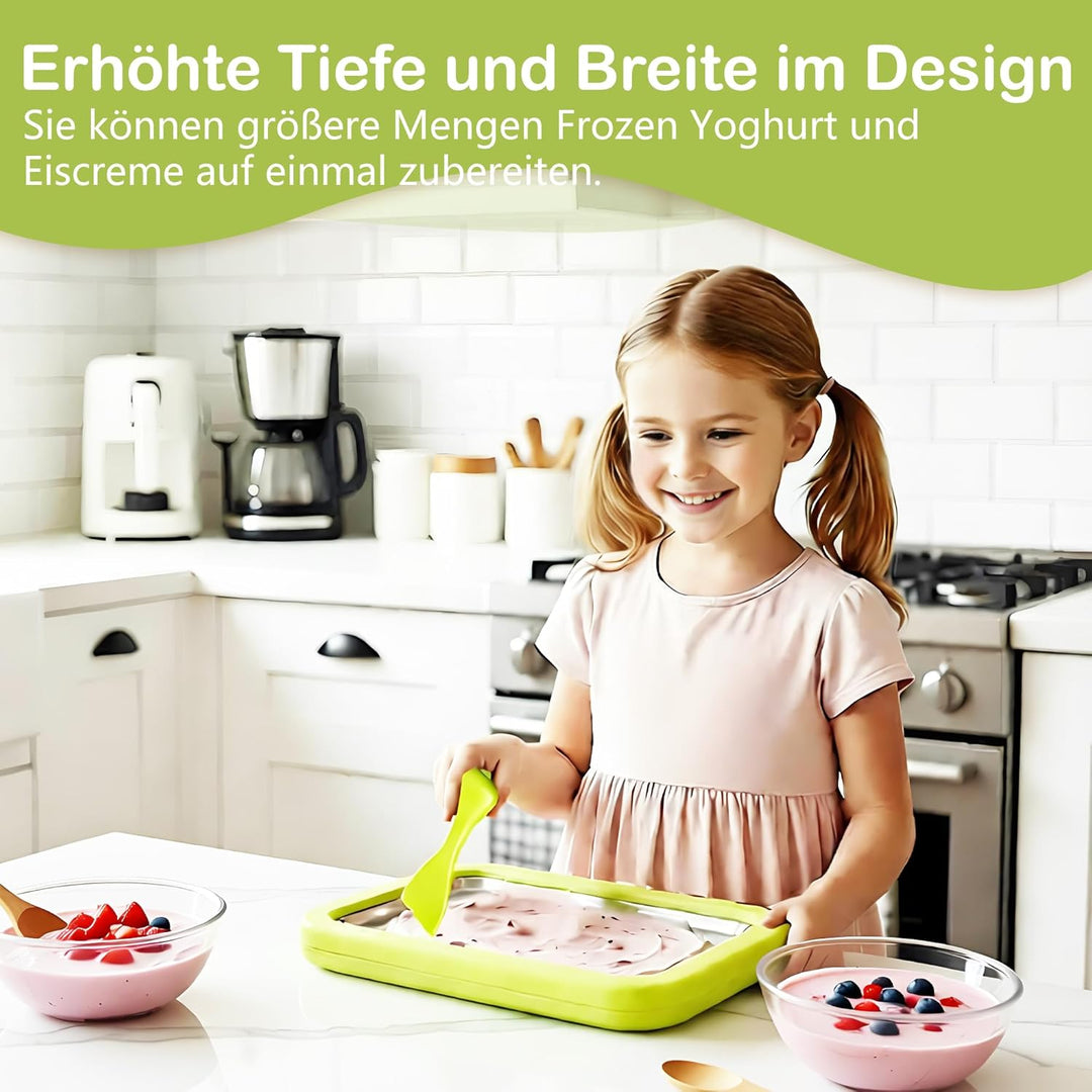 Eisplatte Eis Rolls, Rolled Ice Cream Maker, Eisplatte mit Spateln für Hausgemachte Gerollte Eiscrem