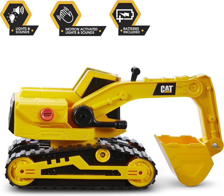 CatToysOfficial | Klassische Version Power Haulers Bagger Spielzeug | Echte Lichter & Geräusche, Bew