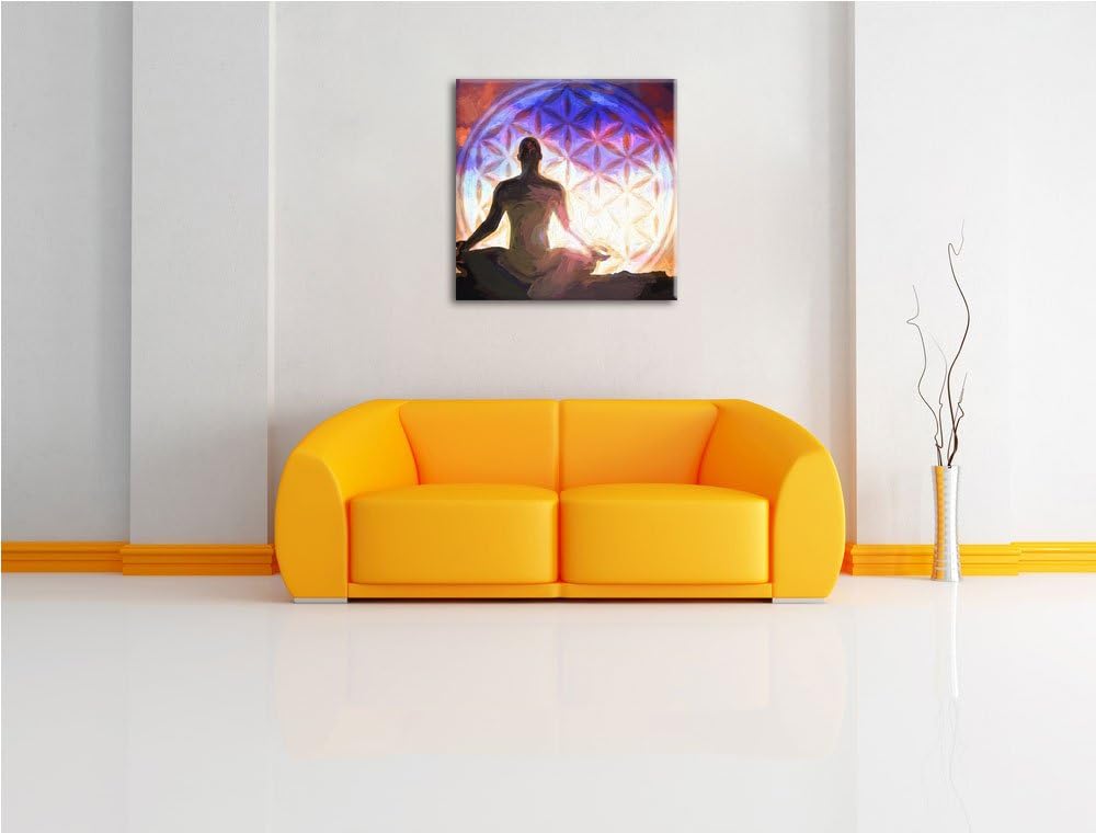 anmutige Blume des Lebens, Format: 70x70 auf Leinwand, XXL riesige Bilder fertig gerahmt mit Keilrah