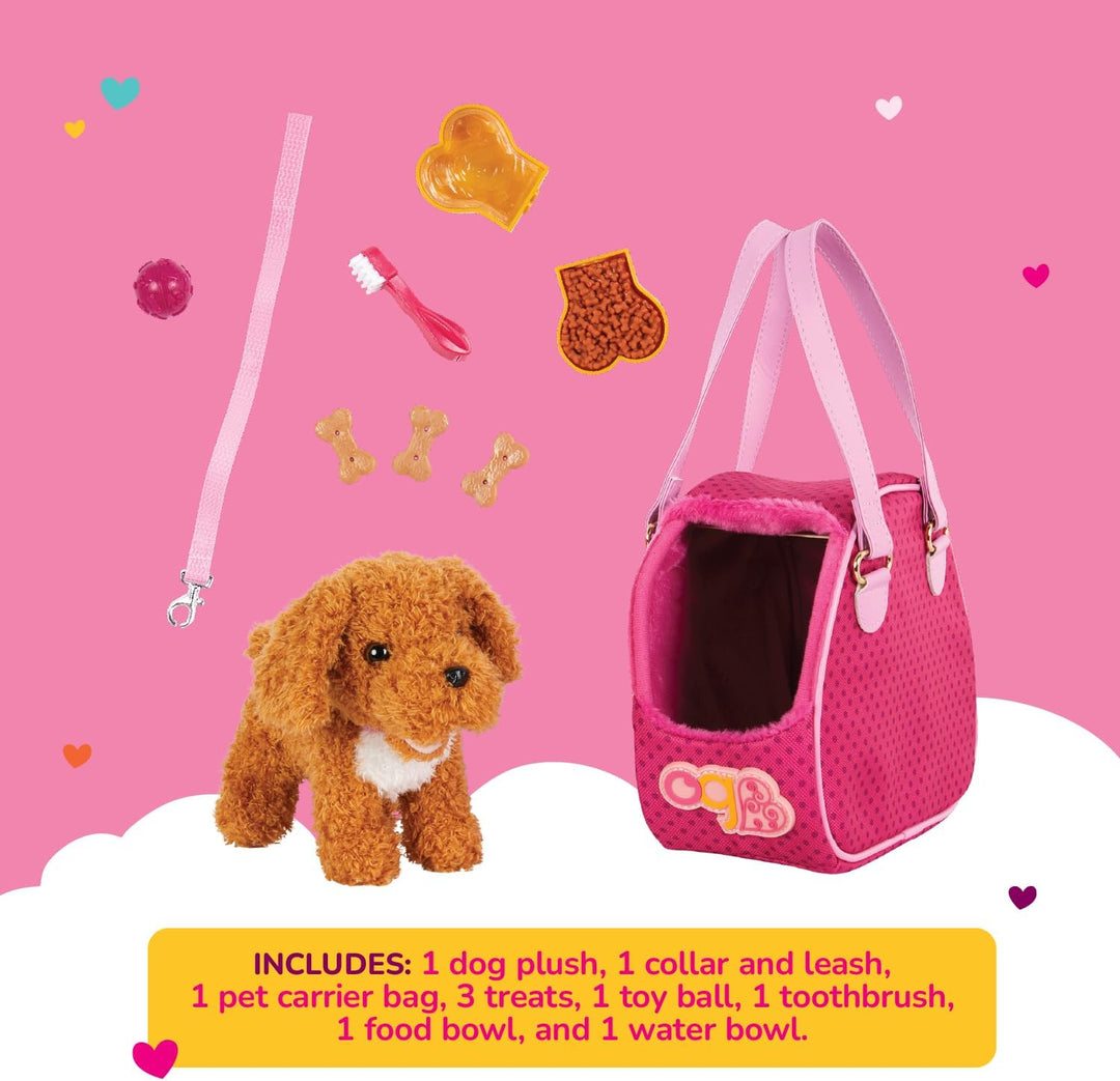 Our Generation - Hop in Dog Carrier - Pudel Plüschhund - Tragetasche für Haustiere - 46 cm Puppe Zub