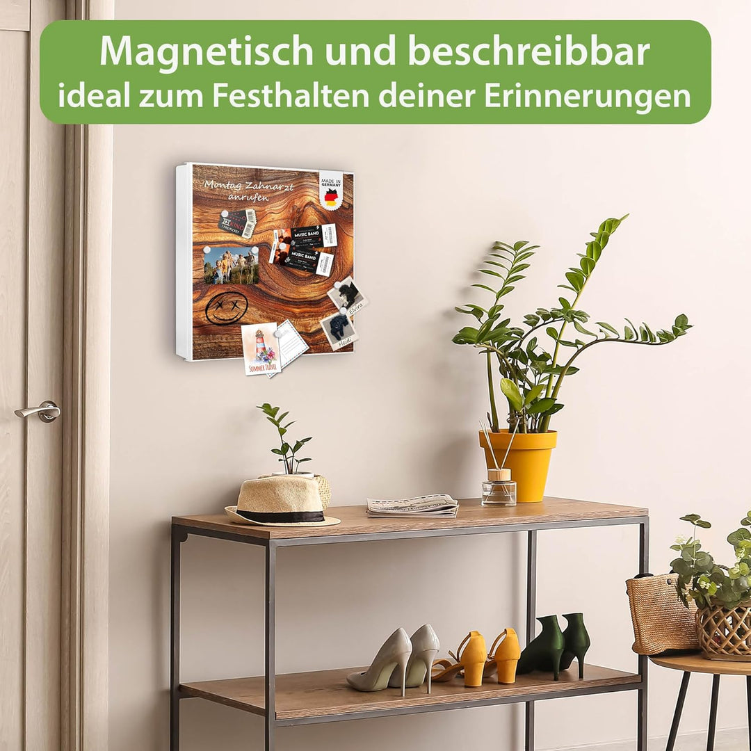 banjado Grosser Schlüsselkasten Glas - Schlüsselbox 30x30cm mit 50 Haken - Schlüsselkasten modern fü