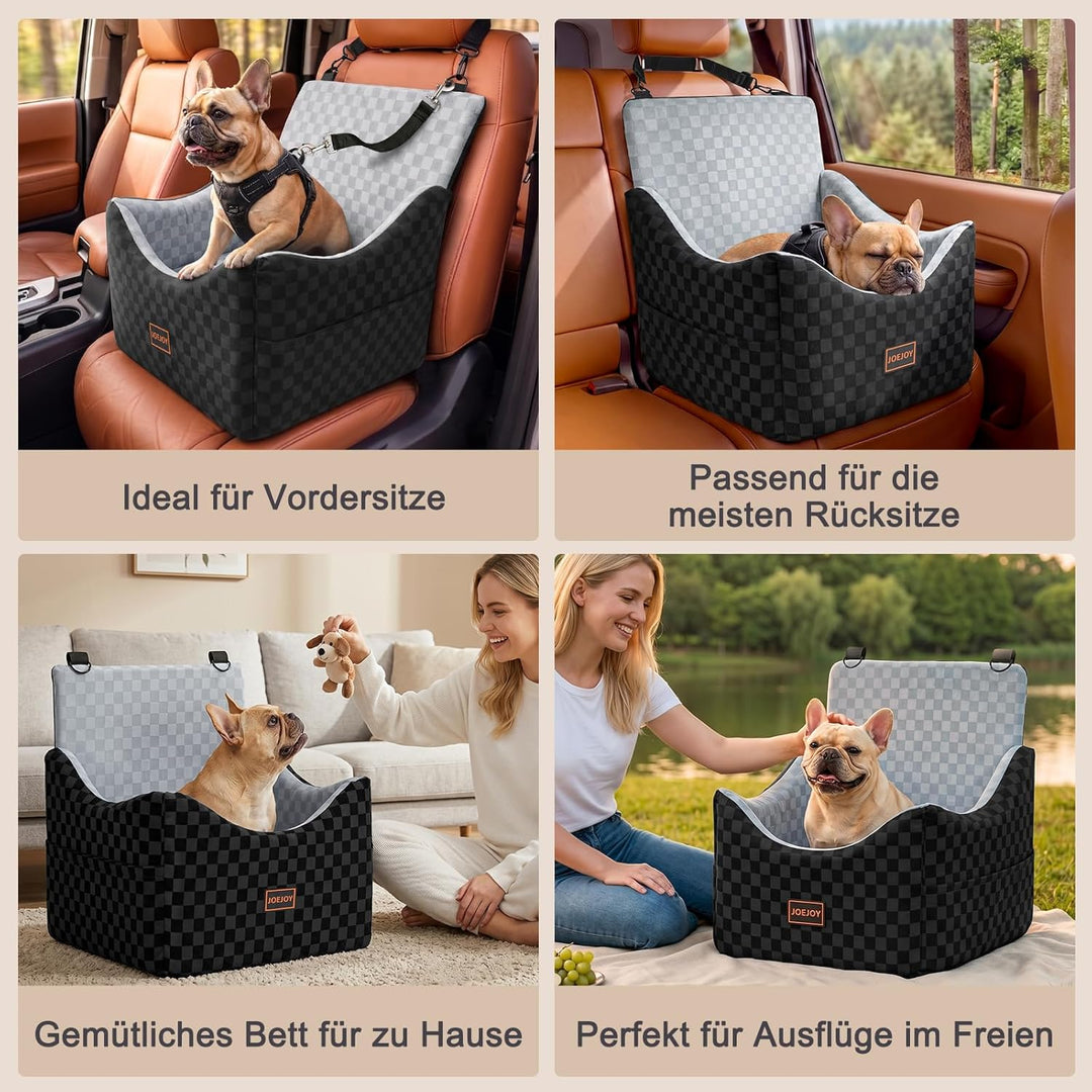 JOEJOY Hunde Autositz für kleine bis mittlere Hunde, Waschbarer Hundesitz Auto mit Aufbewahrungstasc