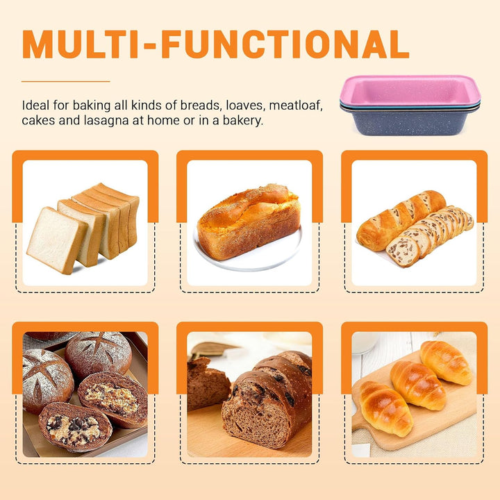 Huakaile Kastenform aus Karbonstahl, Antihaft-Brotform, rechteckig, Backformen-Set zum Backen, Kuche