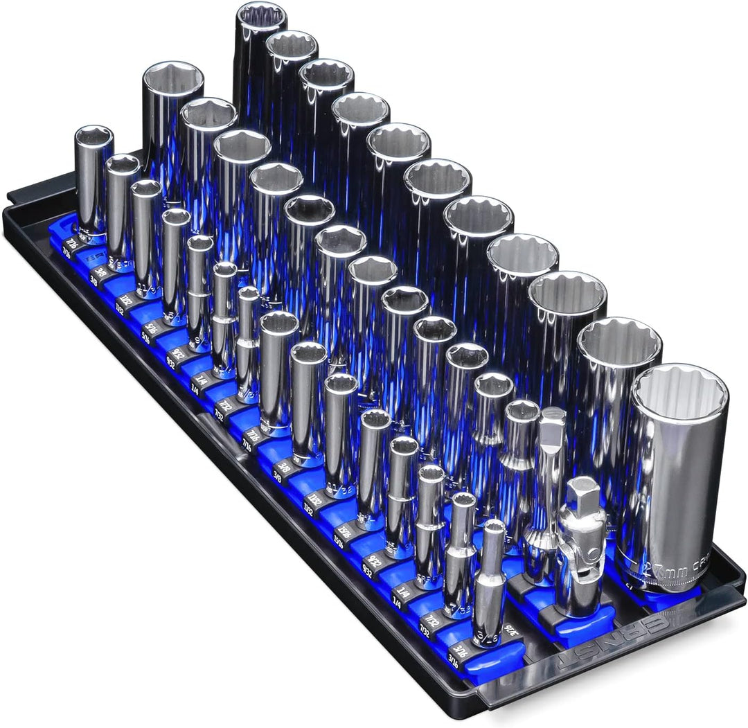 Ernst Manufacturing Socket Boss 8491 Steckschlüssel-Organizer, 3-läufig, 33 cm, Blau 13-Inch Blau, M