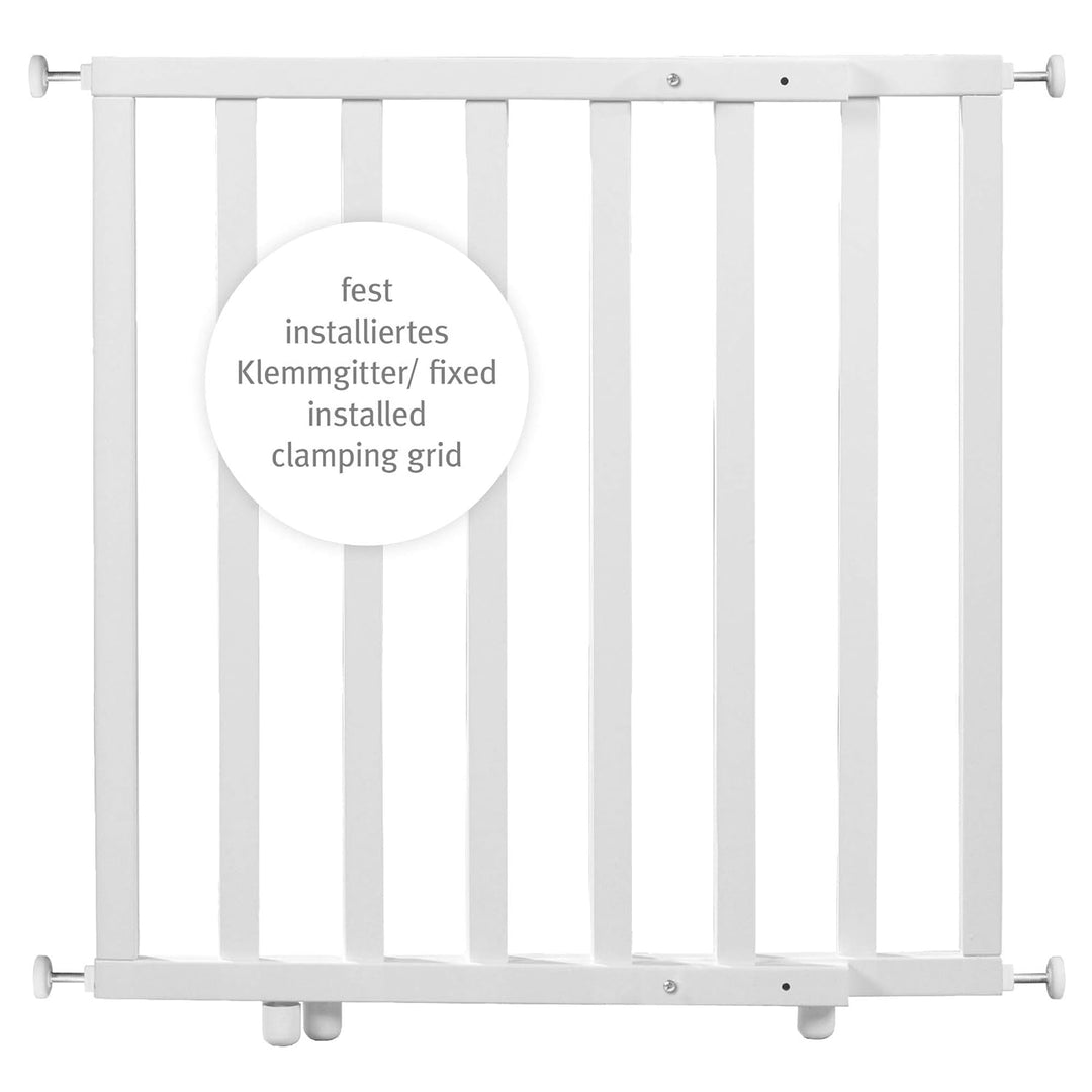 roba geschlossenes Türschutzgitter zum Klemmen, Schutzgitter natur, Klemmgitter mit variabler Breite