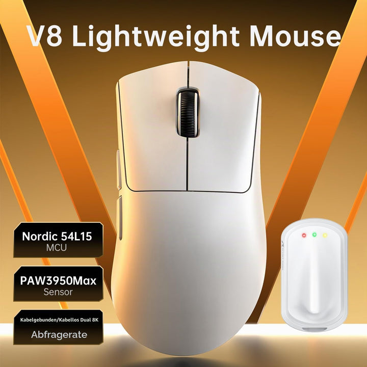 MAMBASNAKE x Attack Shark V8 Wireless Gaming Mouse, 59g Ultra-Lightweight, PAW3950MAX Sensor, Shark