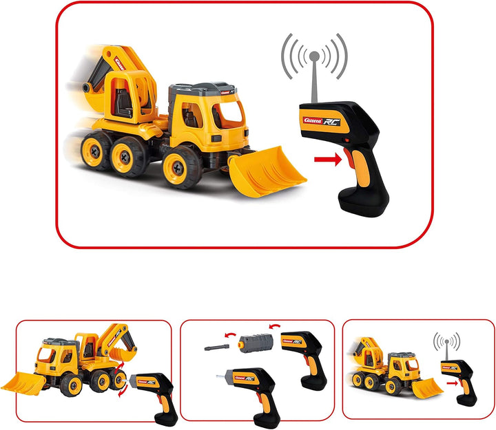 Carrera RC First Bagger - Backhoe Loader mit Controller I Ferngesteuertes Auto ab 3 Jahren für drinn