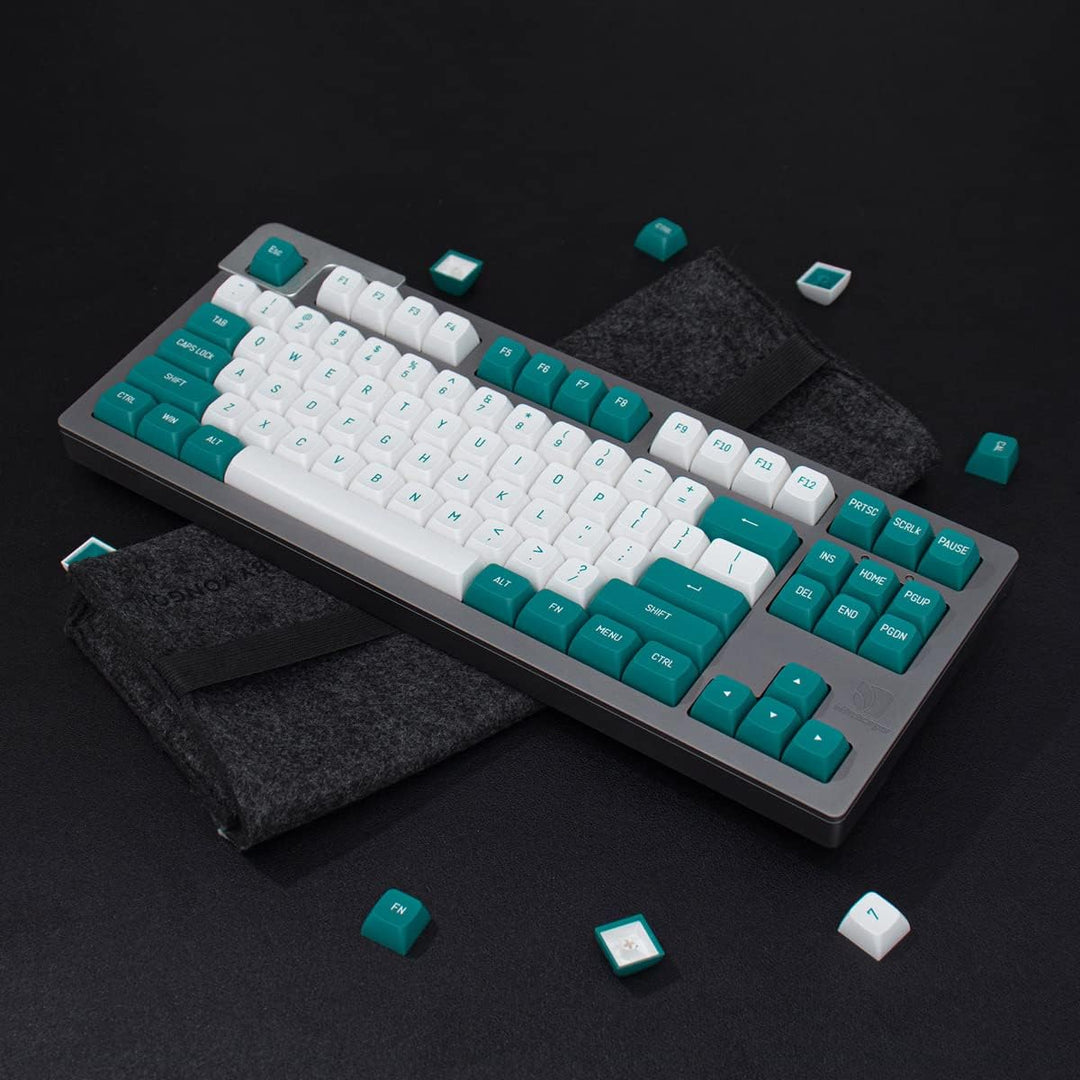 mintcaps dunkelgrünes weisses Tastenkappen-Set 150 Tasten MSA-Profil Double Shot ISO/ANSI-Layout für