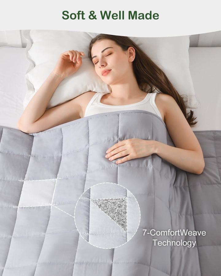 Sivio Gewichtsdecke für Erwachsene 6kg, Atmungsaktive Beschwerungsdecke, weiches Material mit Glaspe