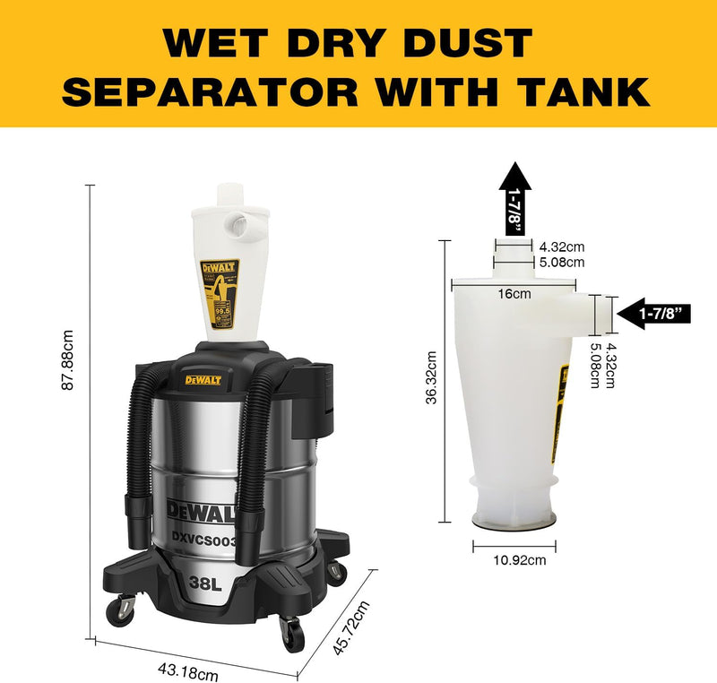 DEWALT Zyklon Staubsauger Filter Staubsammler Filter Dust Commander Trenner mit 38L Staubbehälter au