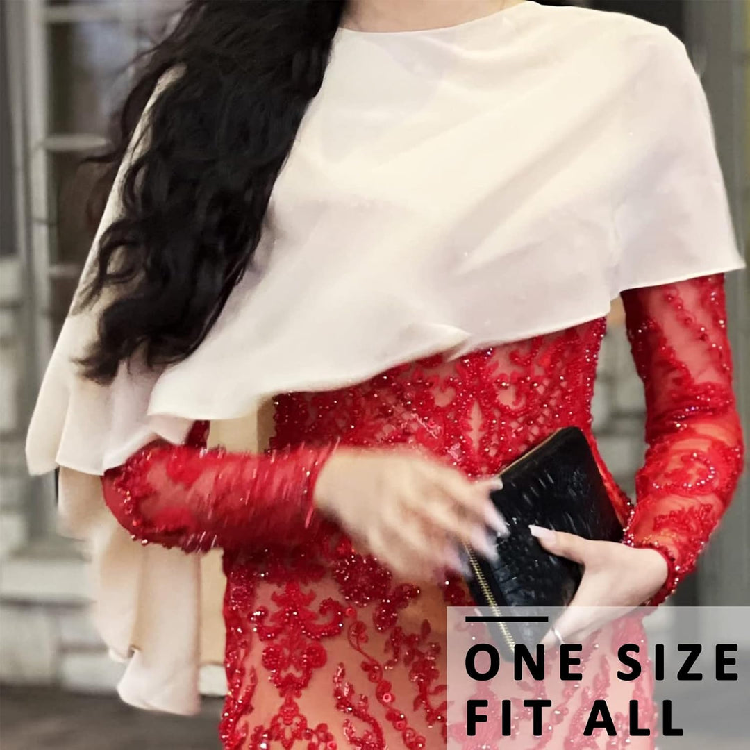 Ladiery Sheer Chiffon Capes Weiche Capelets für Frauen, leichte Tücher und Wraps für Abendpartykleid