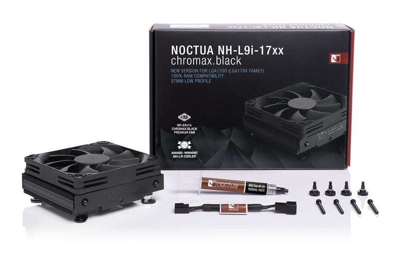 Noctua NH-L9i-17xx chromax.black, Low-Profile CPU-Kühler für Intel LGA1700 (Schwarz)