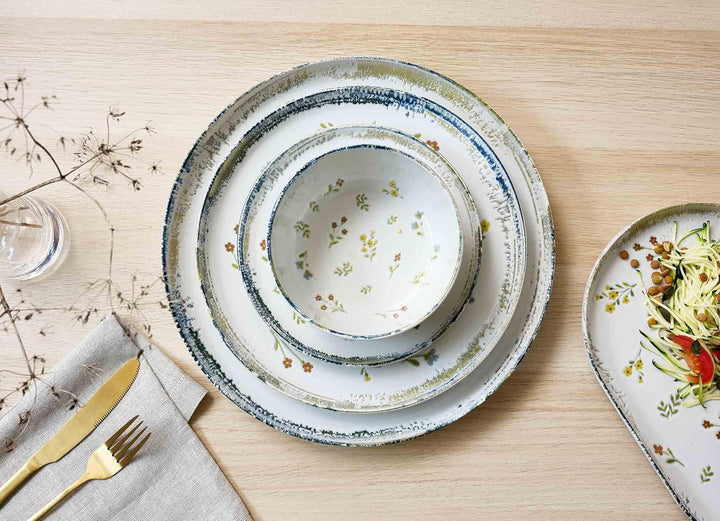 Ritzenhoff & Breker Müslischalen Viola 6er Set, Ø 14.5 cm, Schalen mit Millefleur-Dekor und verwitte