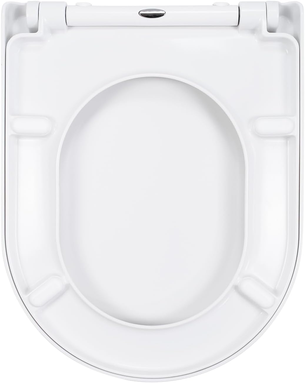 WC Sitz D Form mit Absenkautomatik, Toilettendeckel aus Duroplast, Toilettensitz mit Schnellverschlu
