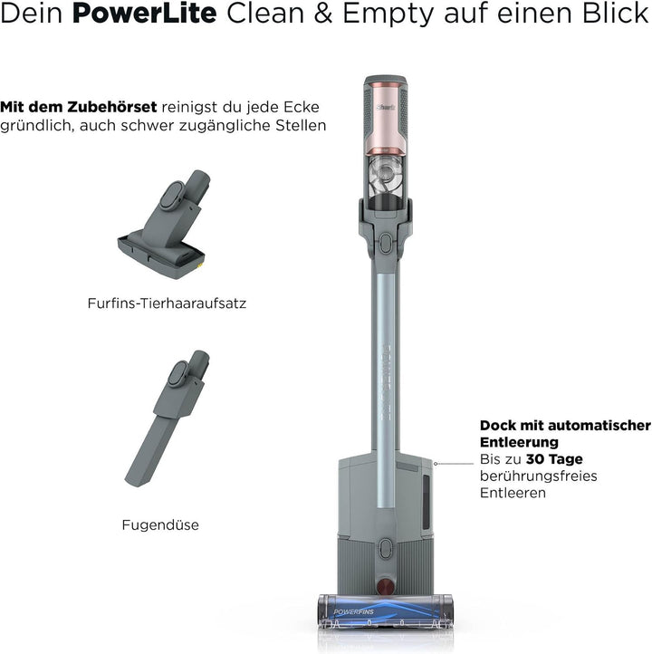 Shark PowerLite Clean &amp; Empty Pet, Akku-Staubsauger mit automatisch entleerender Basisstation, einfa