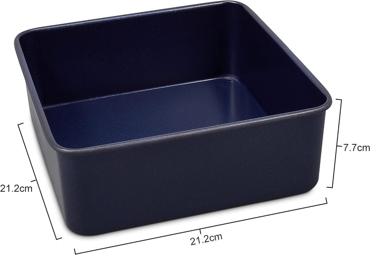 Zyliss E980201 Quadratische Backform, Antihaftbeschichtung, Carbonstahl, Dunkelblau, Quadratische Ku