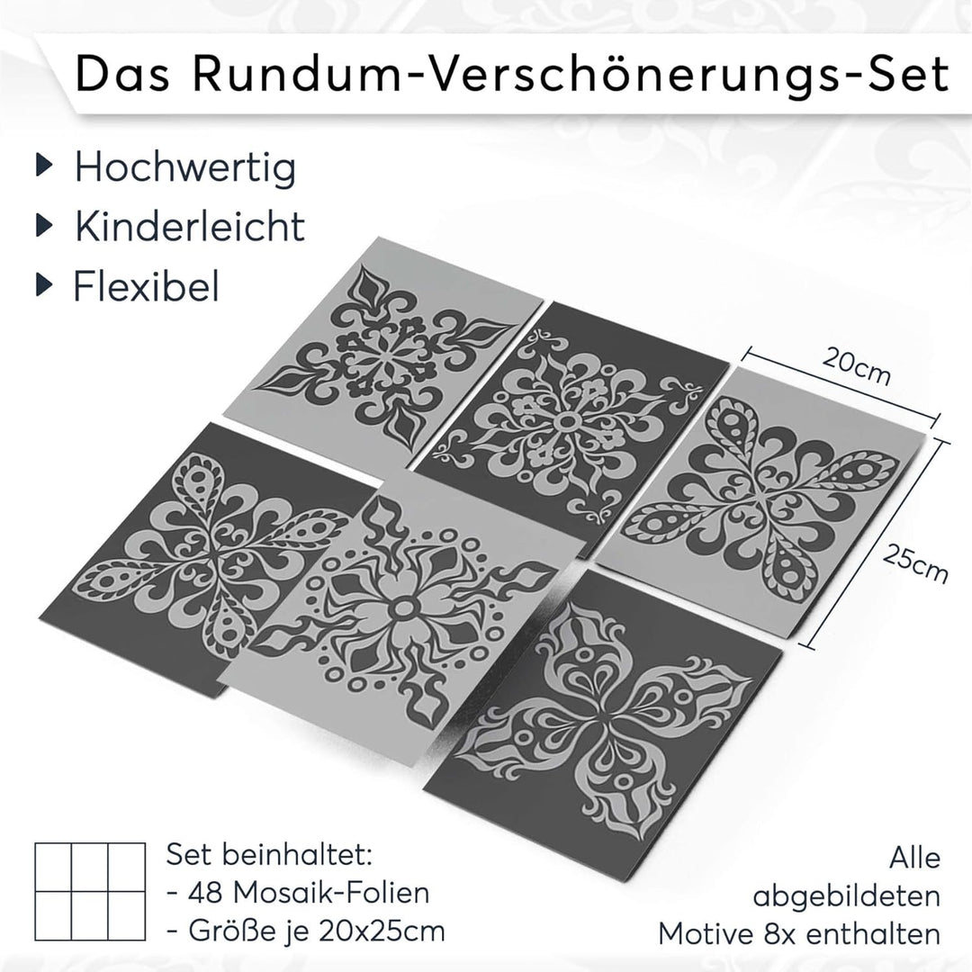 CREATISTO Mosaik Klebefliesen Stickerfliesen Fliesenfolie - Aufkleber Sticker für Wandfliesen I Kleb