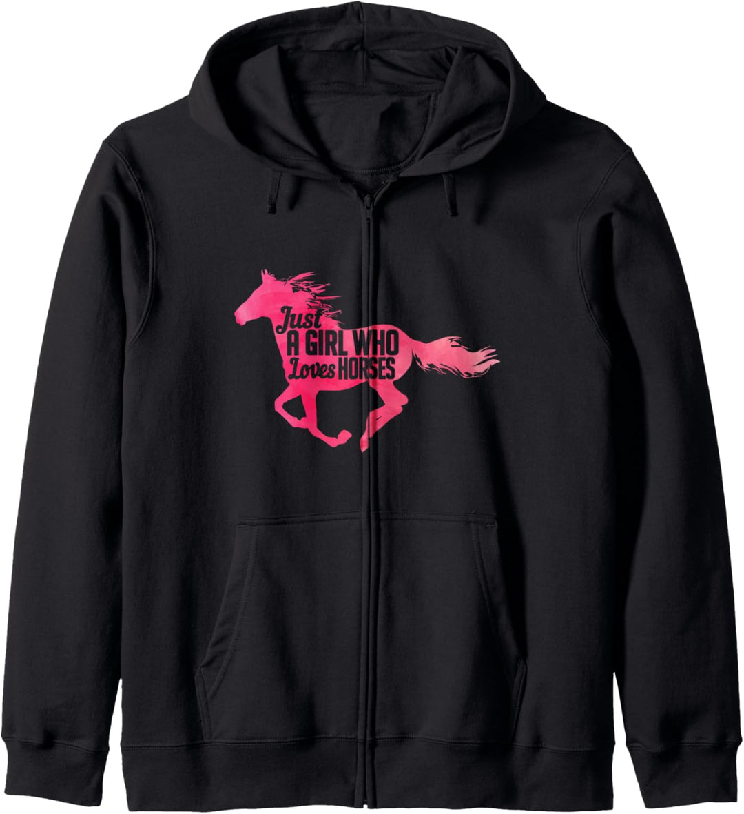 Just A Girl Who Loves Horses Cute Watercolor Equestrian Kapuzenjacke