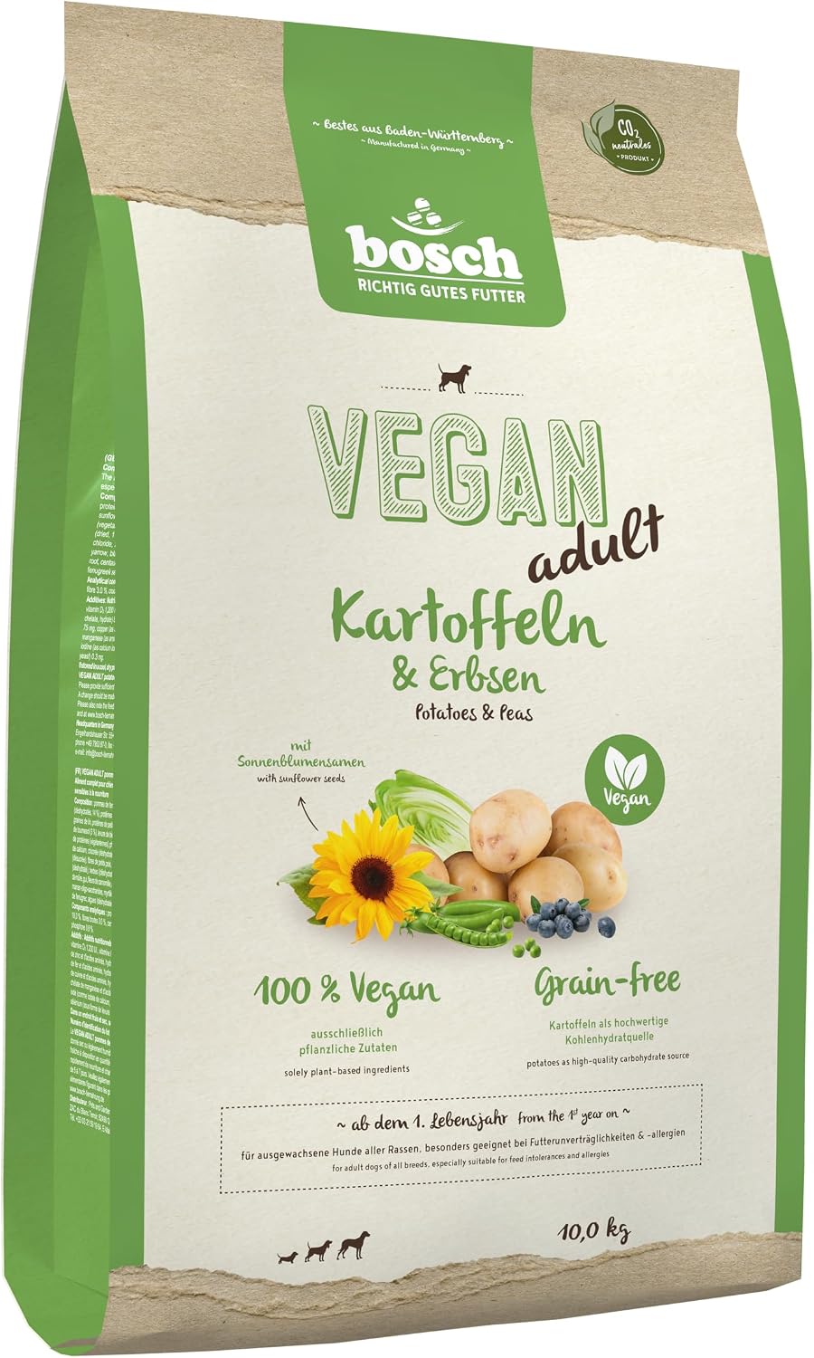 HPC Vegan Adult Kartoffel und Erbsen Hundetrockenfutter Für Ausgewachsene Hunde Aller Rassen Single