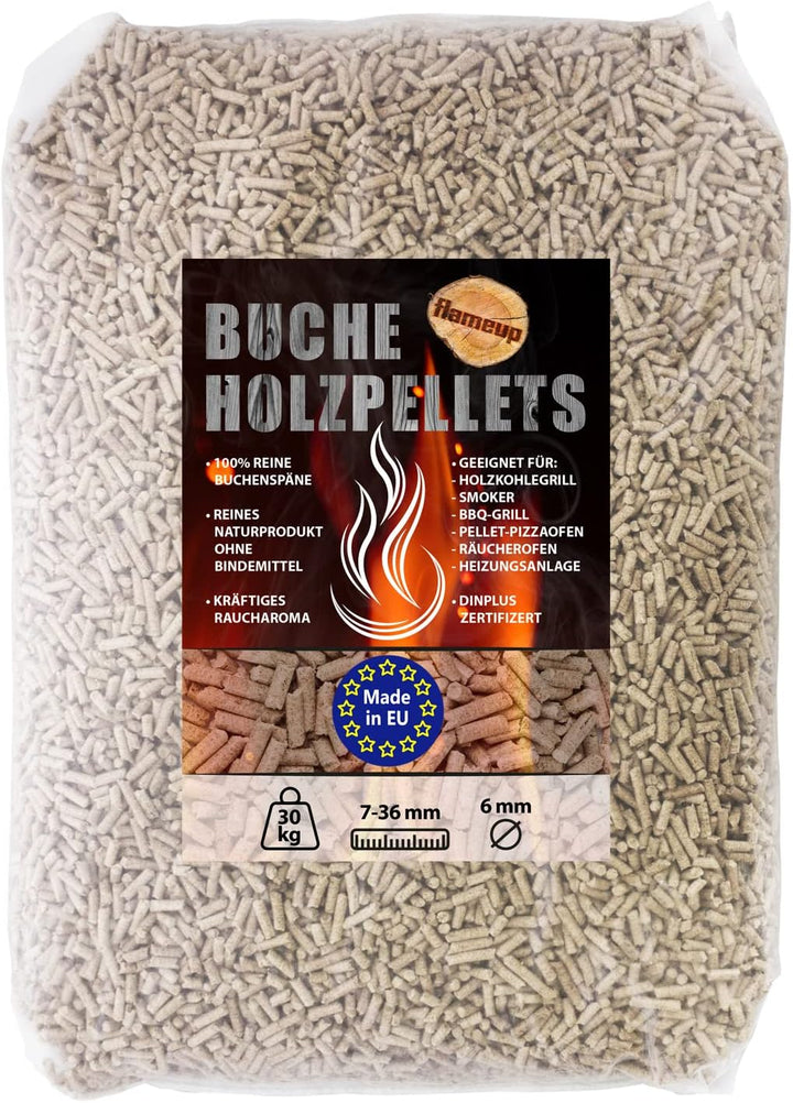 Buche Pellets 30 kg Grill Smoker Holz Pizzaofen BBQ Pellet Outdoor Ofen Grillen Chunks Holzpellets G