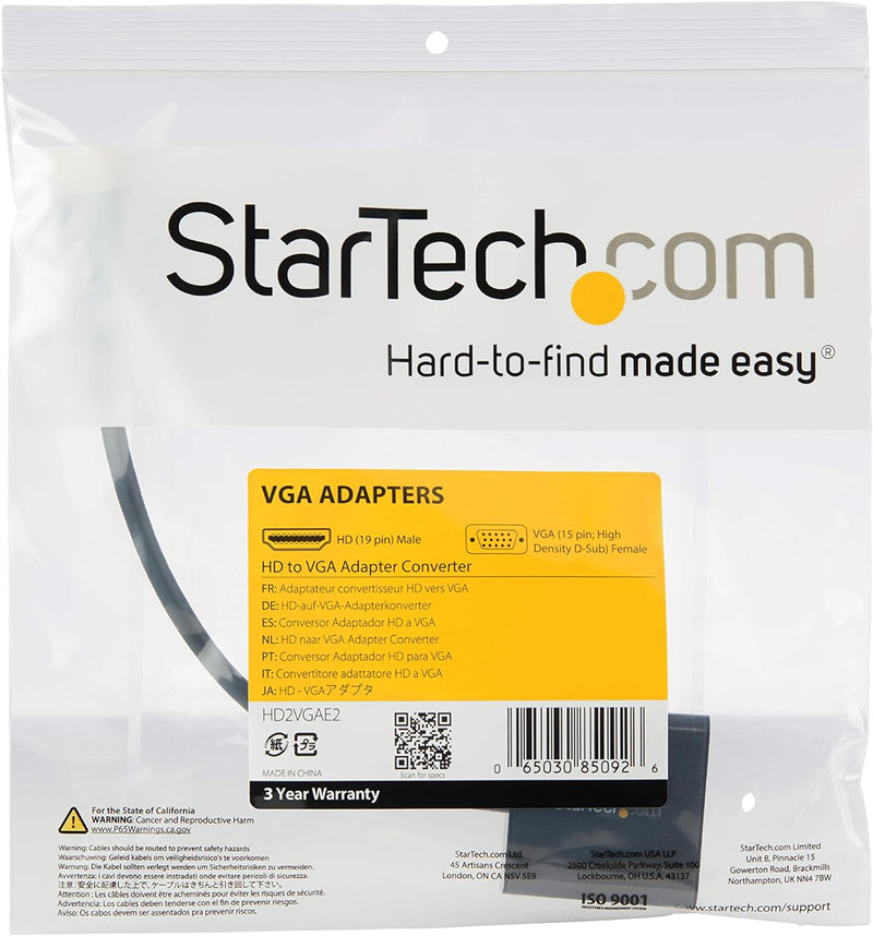 StarTech.com 1080p 60Hz HDMI auf VGA Hochgeschwindigkeits Display Adapter - Aktiver HDMI auf VGA (St