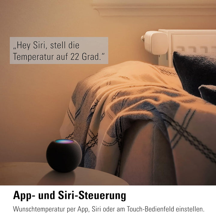 Eve Thermo - Smartes Heizkörperthermostat, Made in Germany, spart Heizkosten, Heizungssteuerung (App