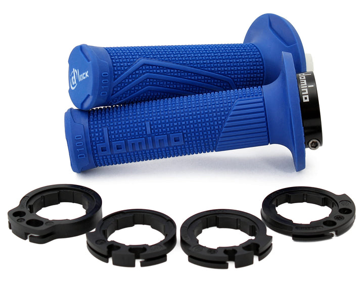 Motorrad Dominó schnell gasgriff mit Griffen für Cross, Trial, Pitbike (Blau), blau