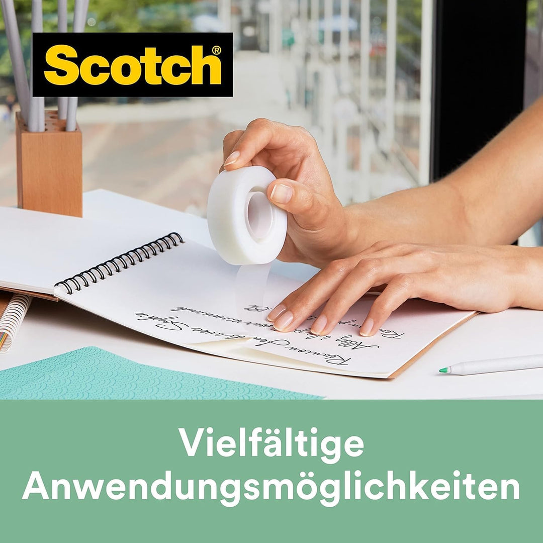 Scotch Abroller, Schwarz inkl. 3 Rollen Scotch Magic Klebeband A Greener Choice - mit Pflanzlichem K