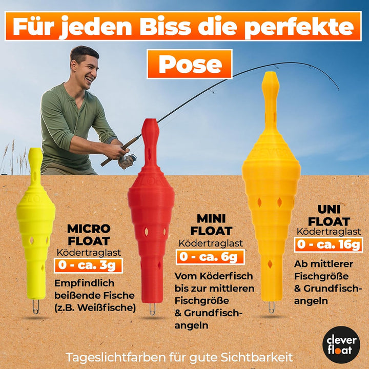 Angelposen Set ohne Blei – Posen mit AirControl-System | Schwimmer Angeln mit verstellbarem Anbisswi