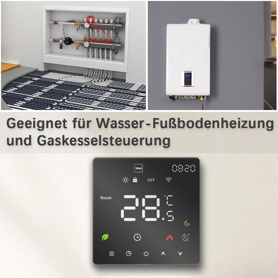 WiFi Thermostat Fussbodenheizung Für Wasser Fussbodenheizung, Programmierbar Raumthermostat, Thermos