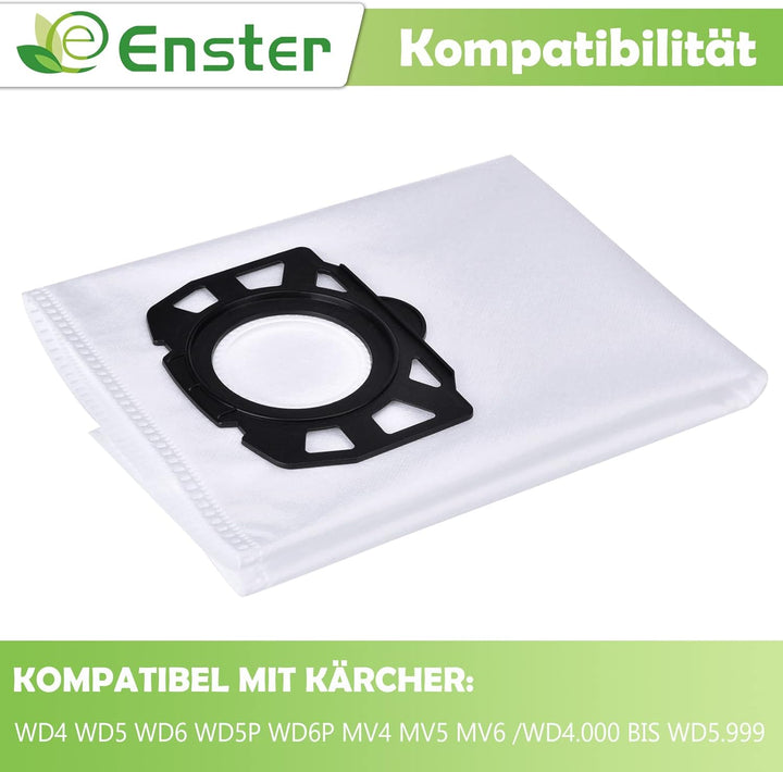 Staubsaugerbeutel für Kärcher 2.863-006.0 WD4 WD5 WD6 MV4 MV5 MV6 Staubbeutel 10 Stück Vliesfilterbe