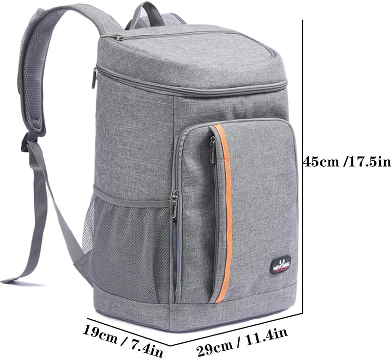 QINGLOU 25L Kühlrucksack Thermo Rucksack Picknickrucksack Kühltasche Gross Isoliert Cooler Bag Männe
