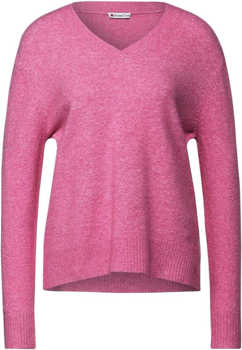 Street One Damen Pullover Weicher Feinstrick Blue 40 Pink Crush Melange, 40 Pink Crush Melange