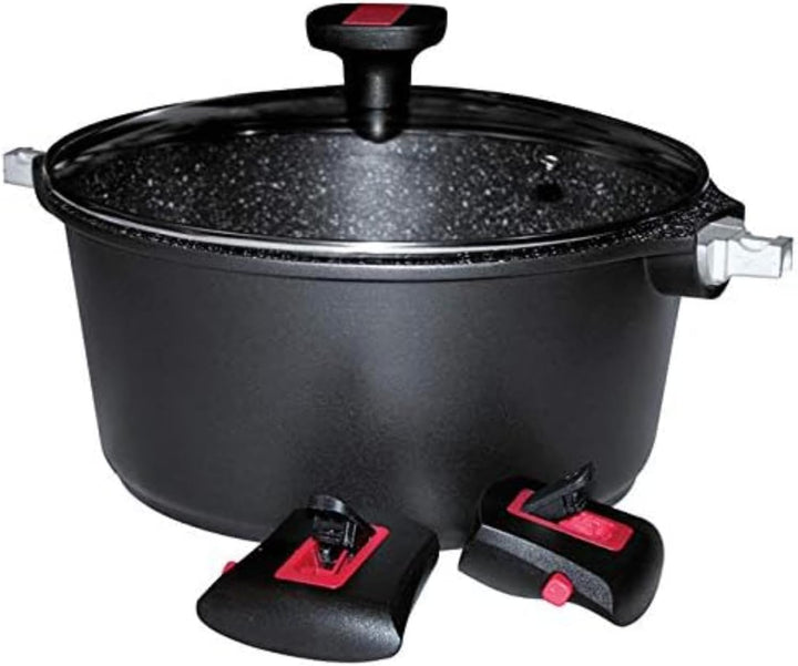 Baumalu 383605 Kochtopf mit Deckel, 24 cm, Granit Pro, geschmiedetes Aluminium, Schwarz