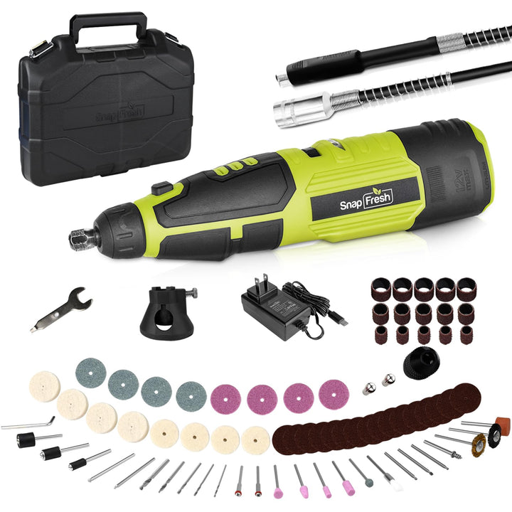 12V Akku-Rotationswerkzeug-Set Multifunktionswerkzeuge, 7 Geschwindigkeiten, 28000U/min, 80+ Zubehör