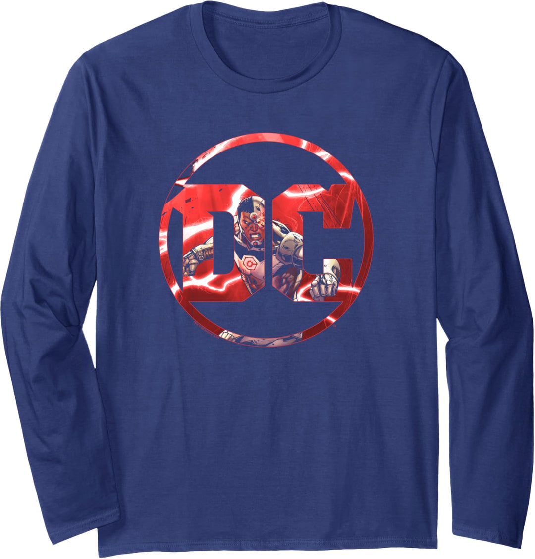 Justice League Cyborg DC Comics Logo Langarmshirt