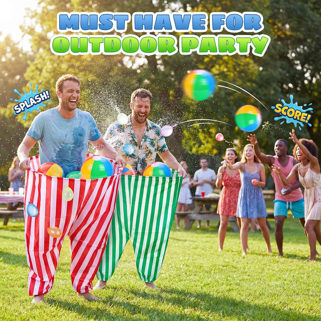 CWLAKON 145Pcs Granny Pants Gartenspiel 4er-Pack mit 24 Bällen, übergrosse Riesenhose Outdoor-Spiel
