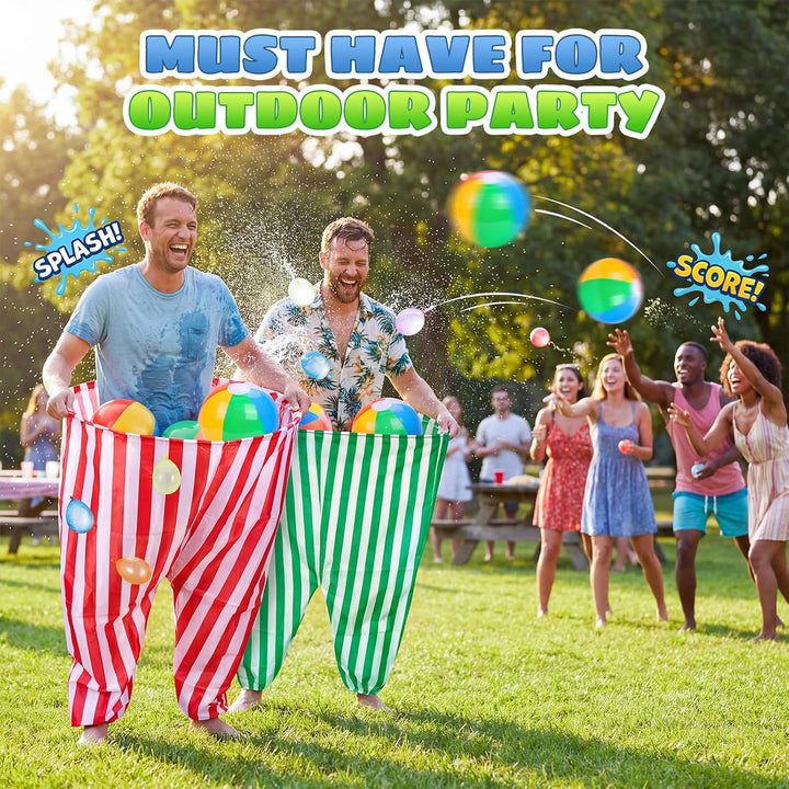 CWLAKON 145Pcs Granny Pants Gartenspiel 4er-Pack mit 24 Bällen, übergrosse Riesenhose Outdoor-Spiel