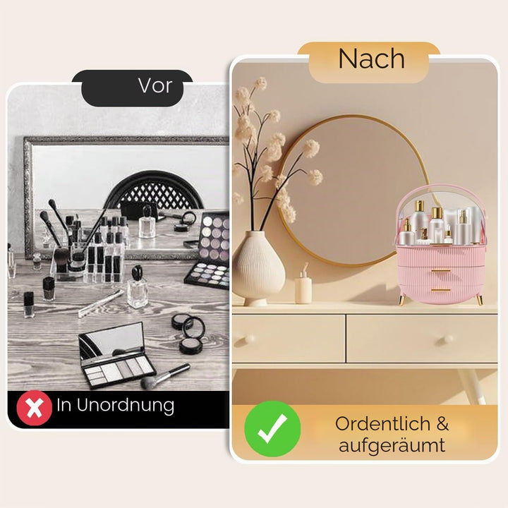 Make-up-Organizer-Aufbewahrungsbox, Kosmetik-Display-Etui mit transparentem Deckel, staubdichte wass