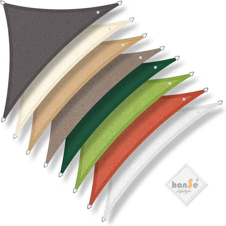 hanSe Sonnensegel quadratisch, Segeltuch Quadrat, 2x2m in Sand, aus HDPE Gewebe, wetterbeständig mit