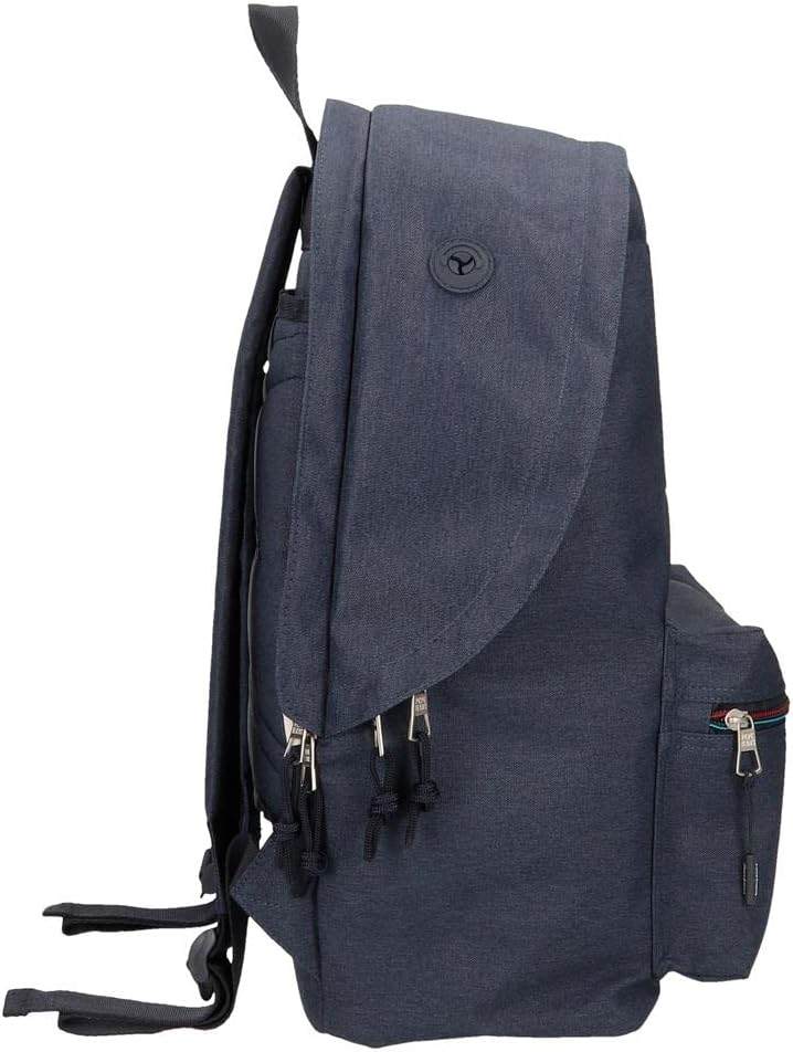 Pepe Jeans Aidan Rucksack für Laptop, Doppelfach, 15,6 Zoll, Blau, 31 x 44 x 17,5 cm, Polyester, 20,